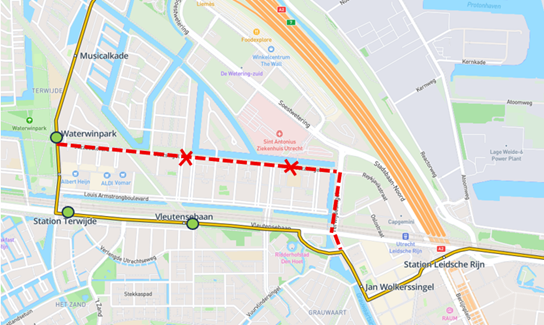 plattegrond routewijziging lijn 5