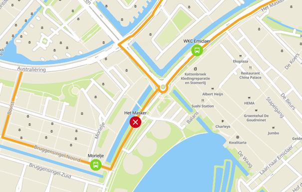 Plattegrond route lijn 4