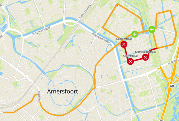 plattegrond voorstel nieuwe route lijn 6 Liendert Rustenburg
