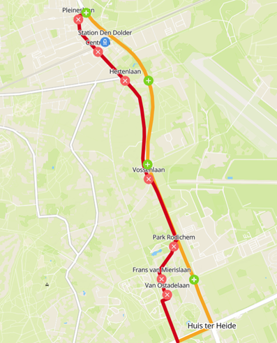 plattegrond routewijziging lijn 59 Huis ter Heide